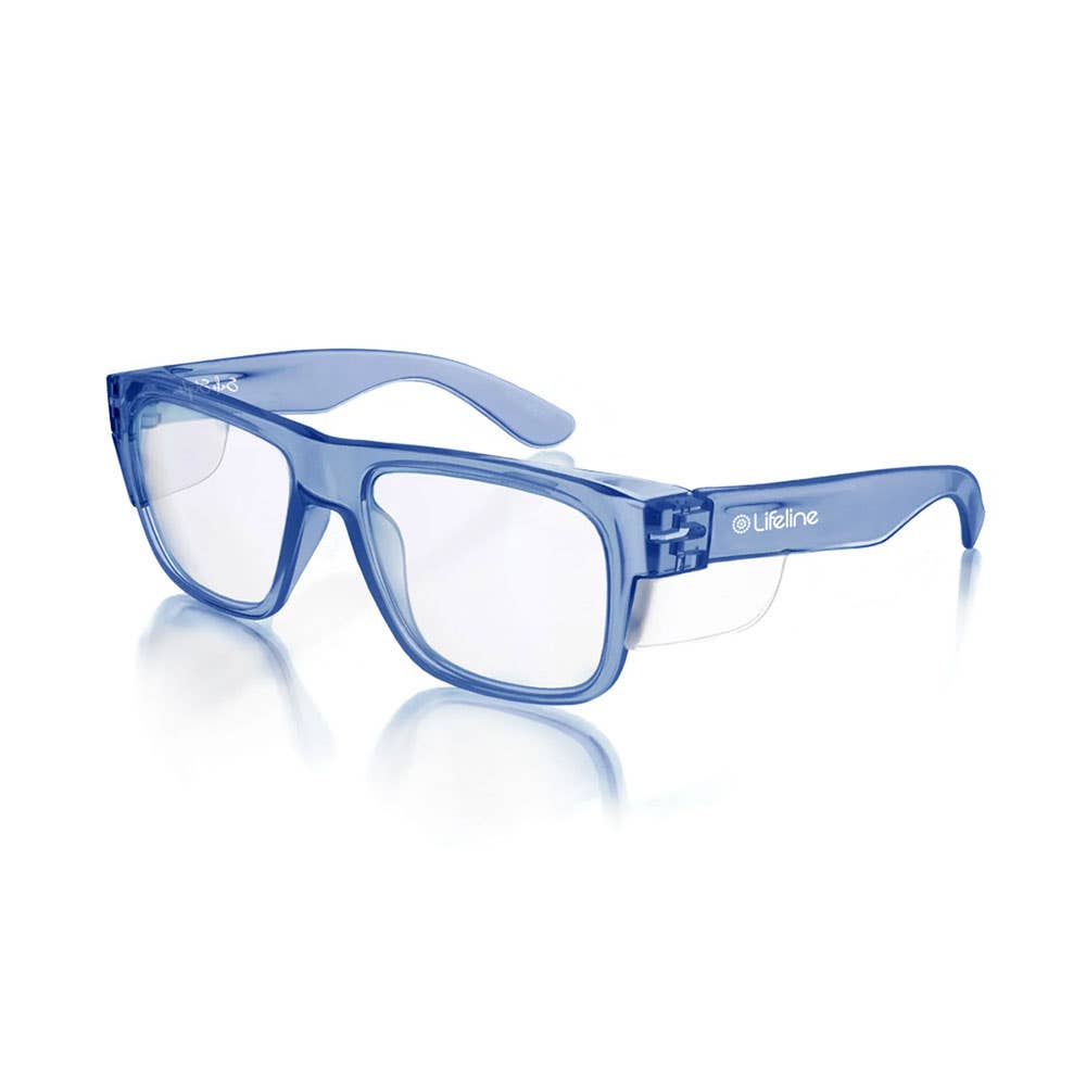 Fusions Safety Glasses Clear Lens Blue Frame_533411_FBLC100