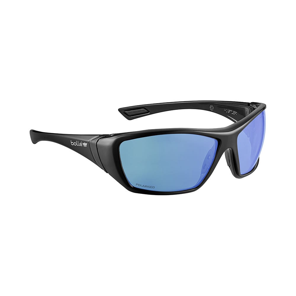 Glasses HUSTLER Platinum Lite Black Frame Cobalt Flash Polarised Lens Bolle Safety HUSTLN50A 40063458 HUSTLN50A
