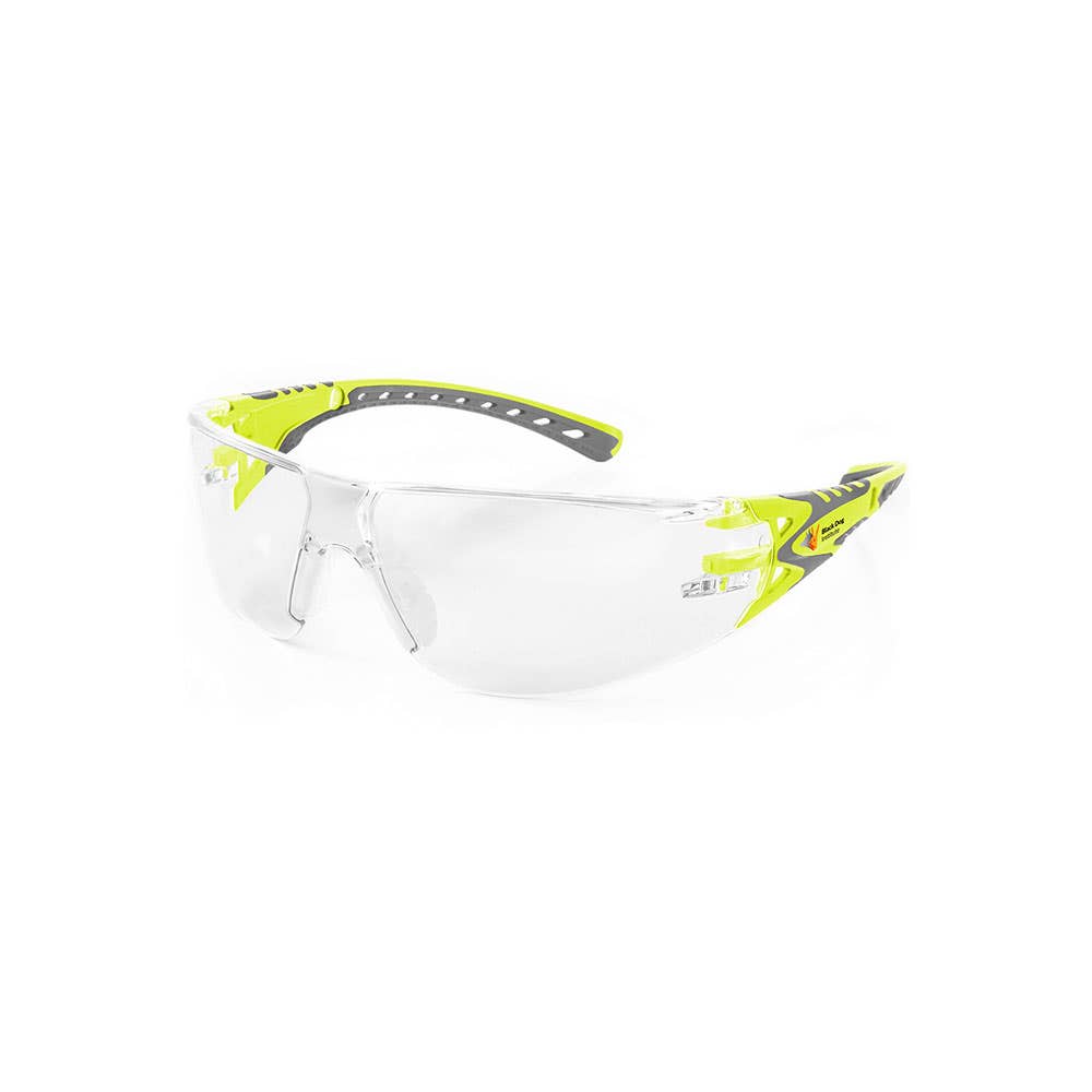 Stream Evo&trade; Black Dog Safety Glasses Clear Lens Grey/Lime Frame 40030931 RLYBD00370