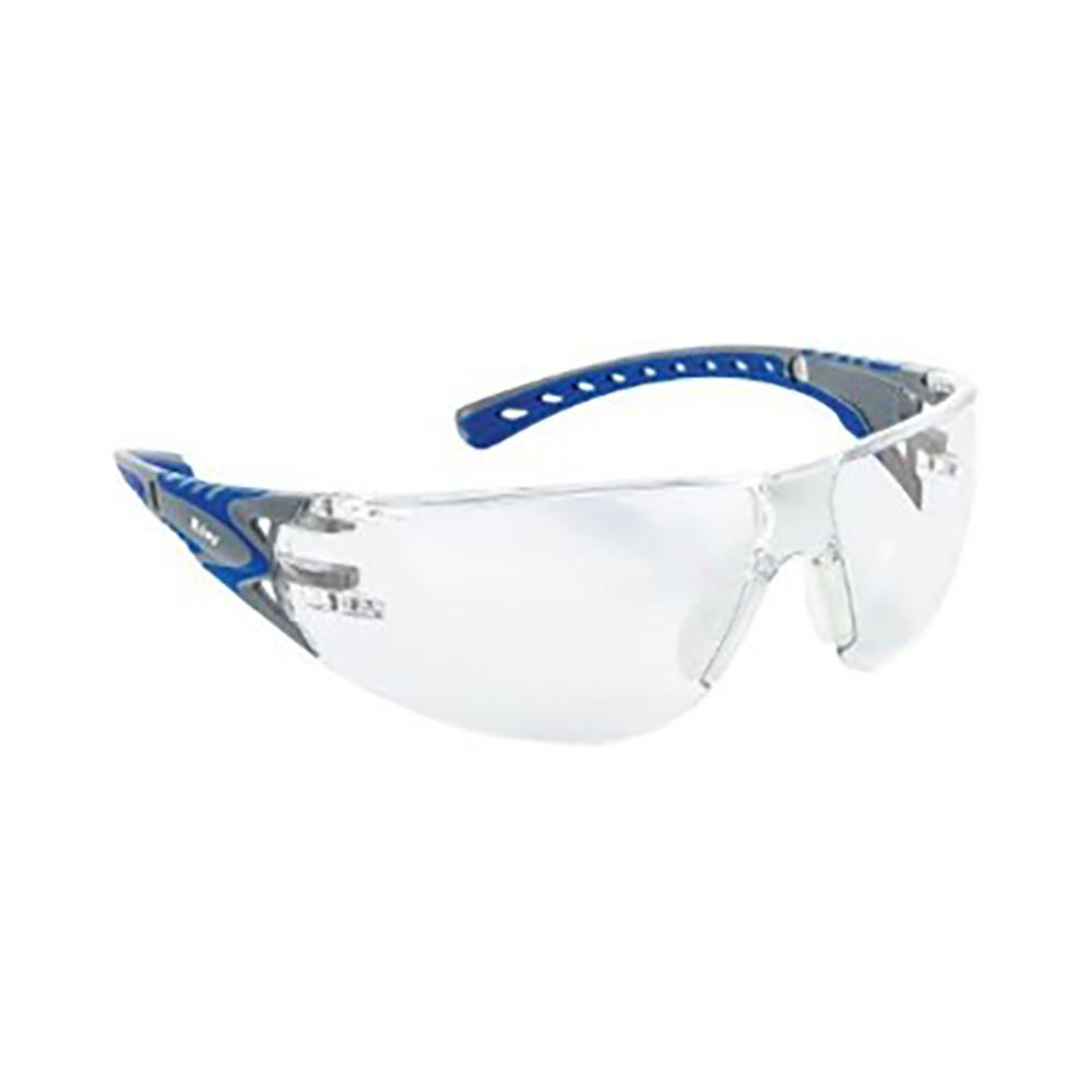 Stream EVO&trade; Metal-Free Safety Glasses Clear Lens Grey/Blue Arms_40008667_RLYSM00370