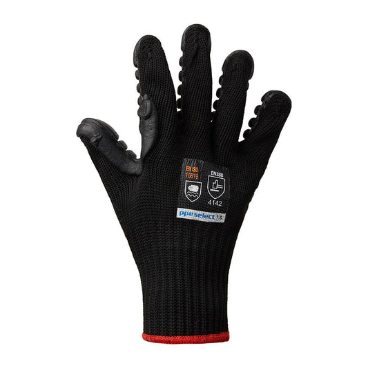 Anti-Vibration Gloves Latex Foam Padded Palm Black Medium_55040501_AV001M