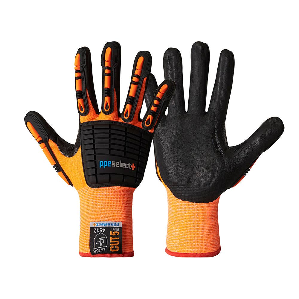 Trooper PH505 Hi-Vis Cut 5 Impact Gloves Orange_PH505