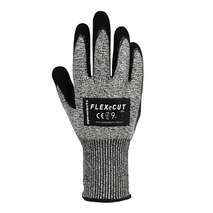 Gloves Nitrile Coated Cut 5 FLEXeCUT Grey/Black Size 10_55040473_NH551/10