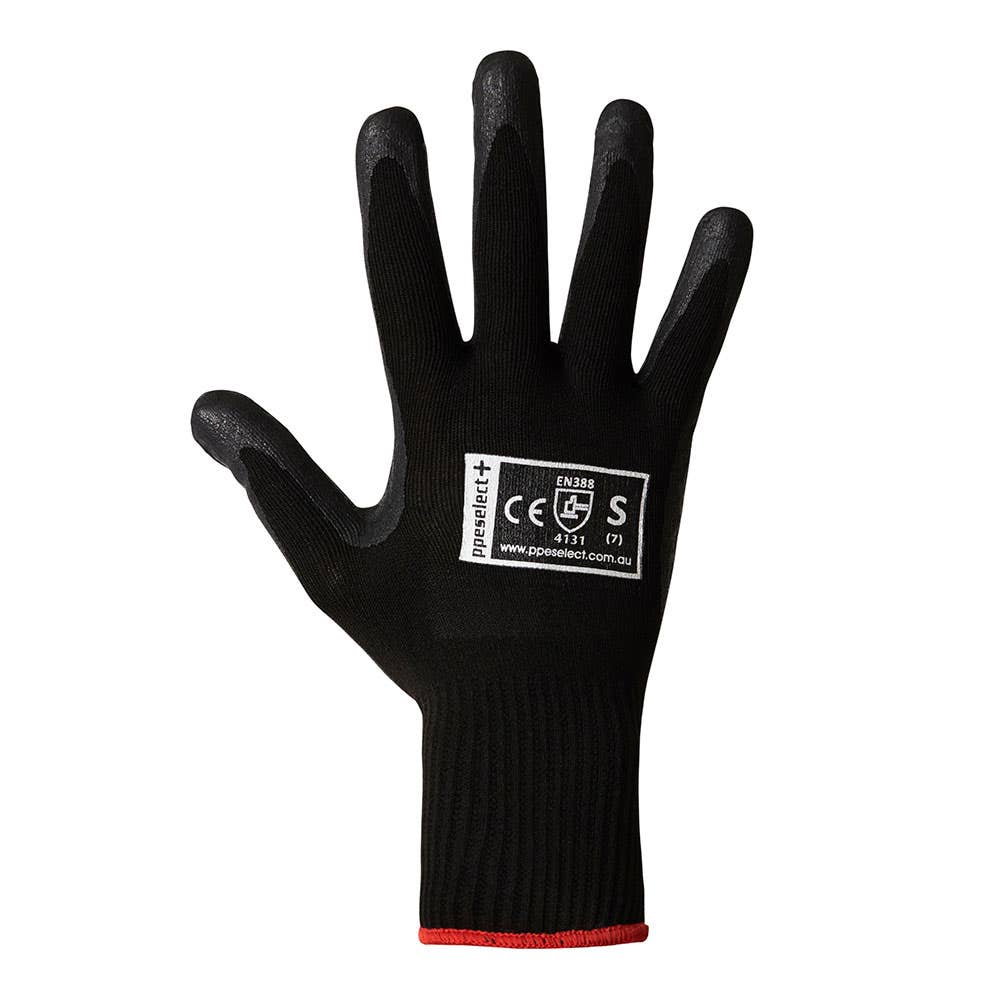 Gloves Nitrile Foam Coated Black Size 6_55040832_NBR-003-6