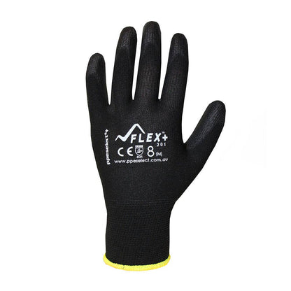 Flex+ Gloves PU Coated Black Size 10_55040885_PN201/10