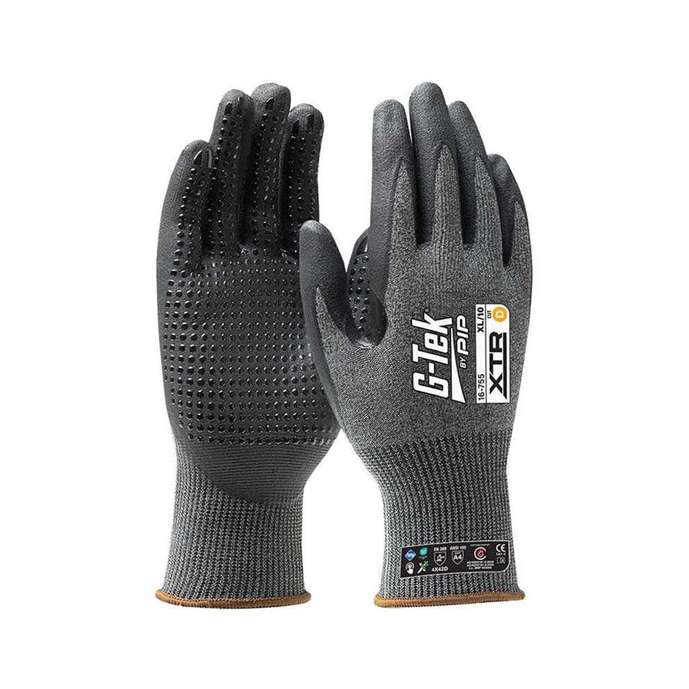 G-Tek&reg; 16-755 XTR Micro Dot Dip Cut D Glove Vend-Pack 16755
