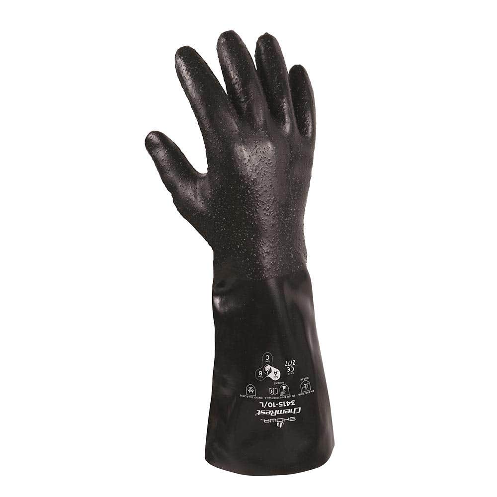 3415 Neoprene Chemical Resistant Gloves Black SHOWA3415
