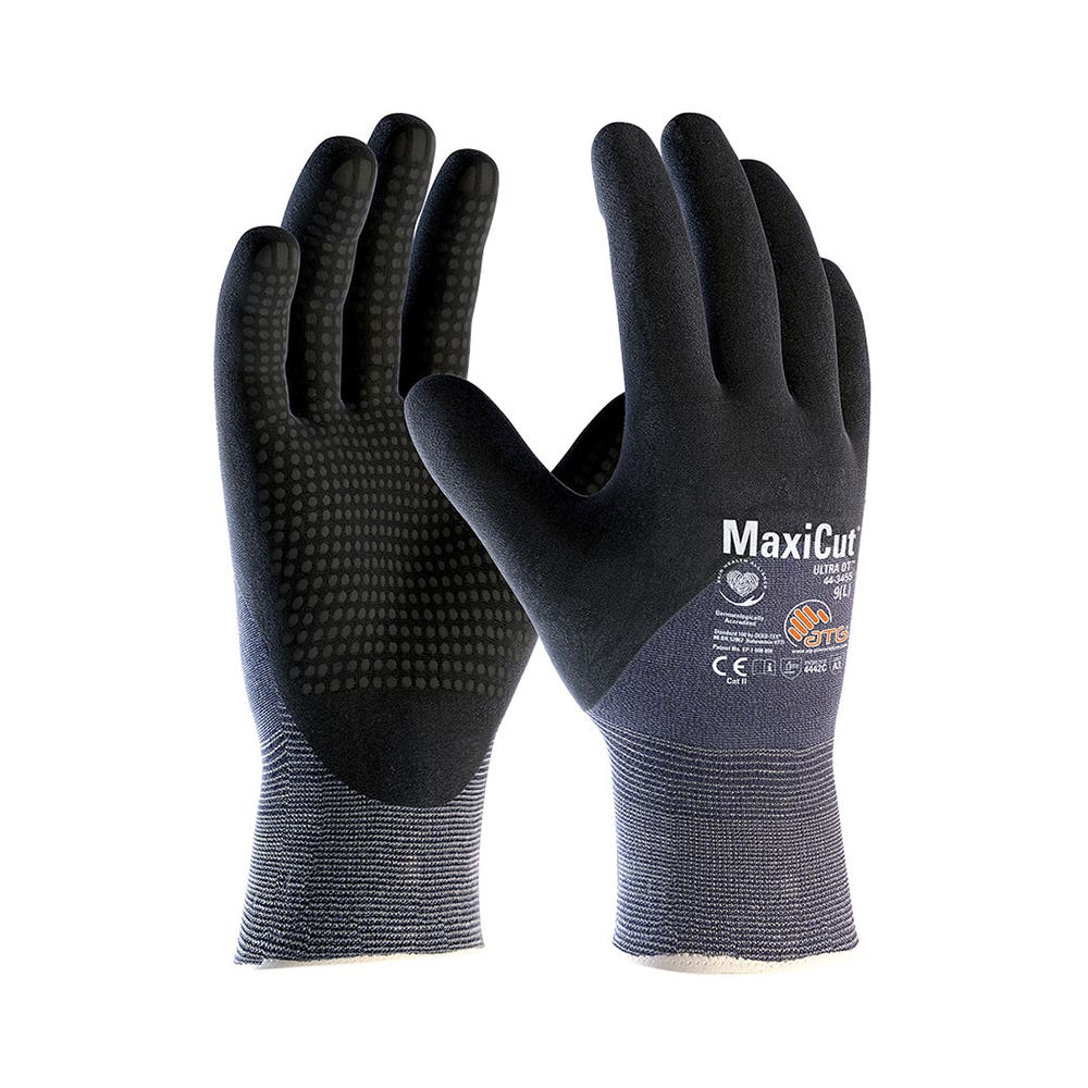 44-3455 Maxicut&reg; Ultra DT&trade; Cut 4C Gloves 3/4 Nitrile Coated Dotted Palm_SM443455