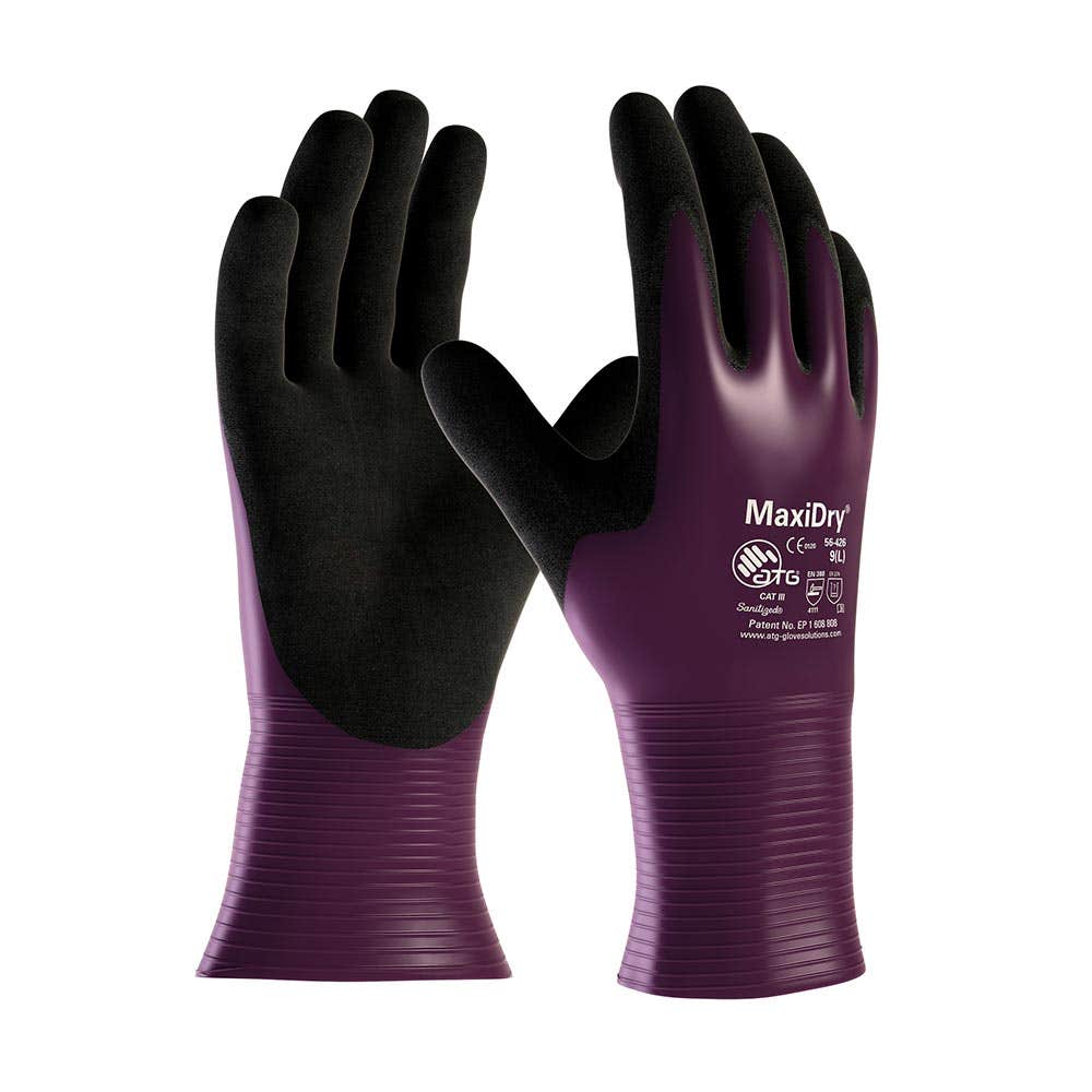Gloves Nitrile Rubber Foam 26cm Knitwrist MaxiDry Size 10 ATG_30002761_56-426-10V
