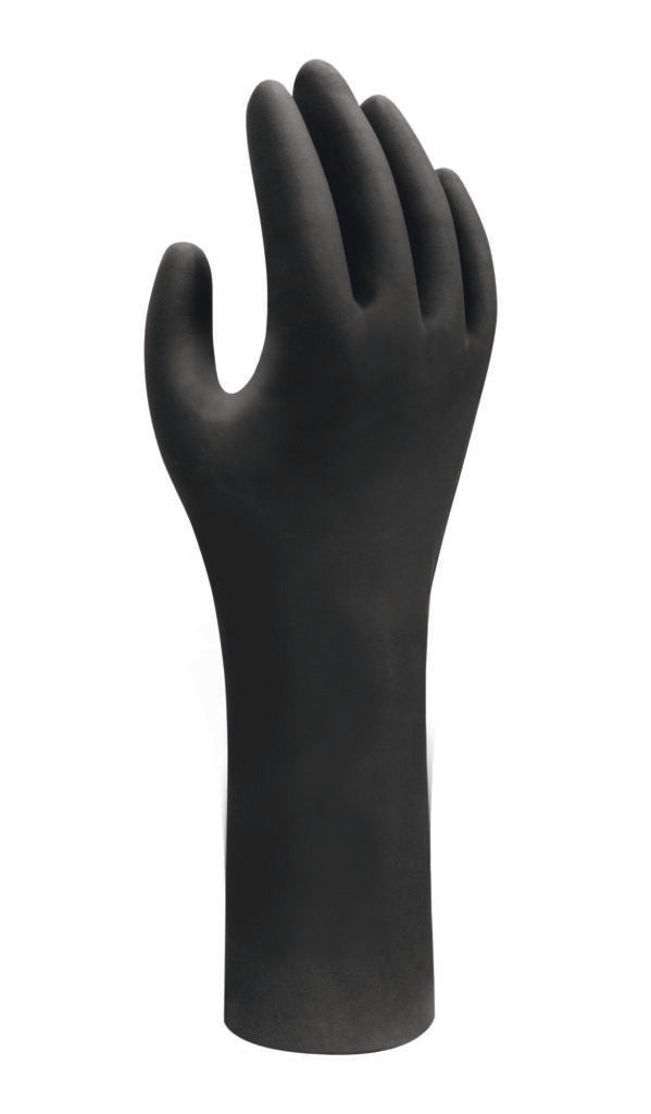 7565 EBT Nitrile Disposable Chemical Gloves 295mm Black 7565EBT