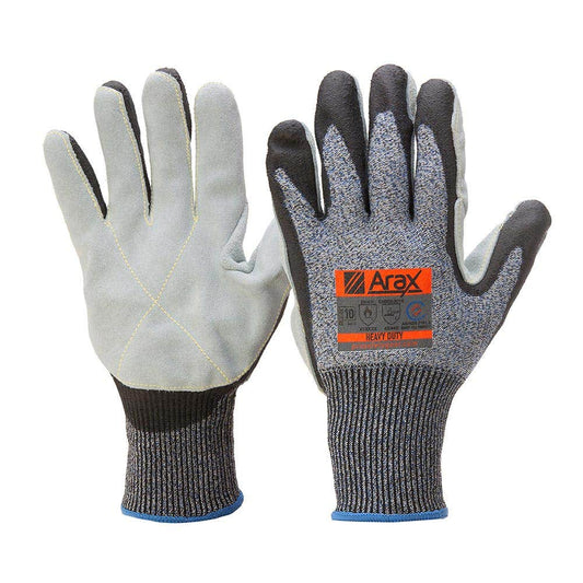 AFND Arax&reg; Cut D Leather Palm Gloves Nitrile Coated ARAXAFND