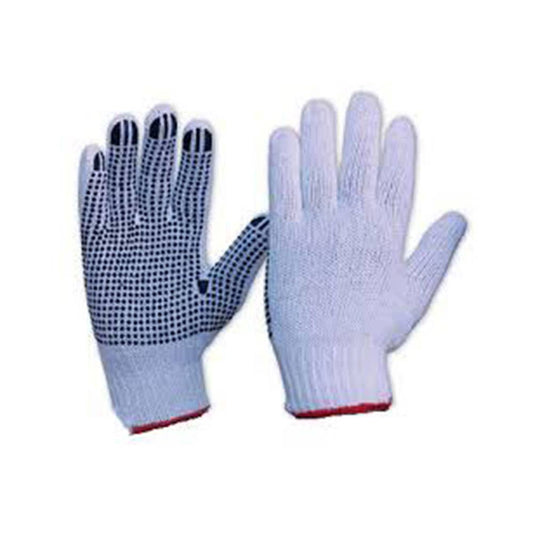 Knitted Poly/Cotton Gloves With PVC Polka Dot Grip 1234002 342KPDB