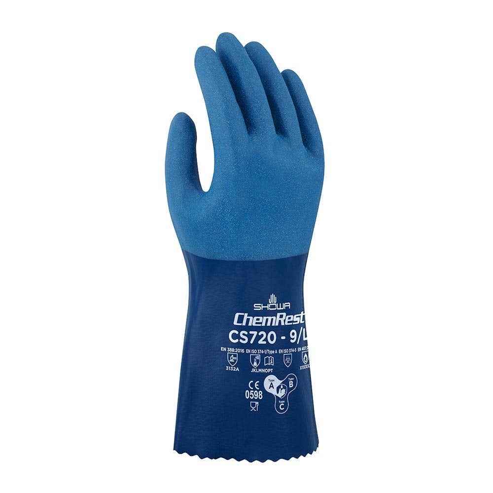 CS720 Chemical Resistant Gauntlet Gloves Nitrile Coated 300mm CS720