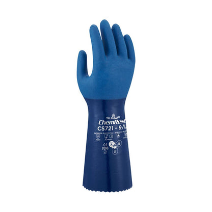 CS721 Chemical Resistant Gauntlet Gloves Nitrile Coated 350mm CS721