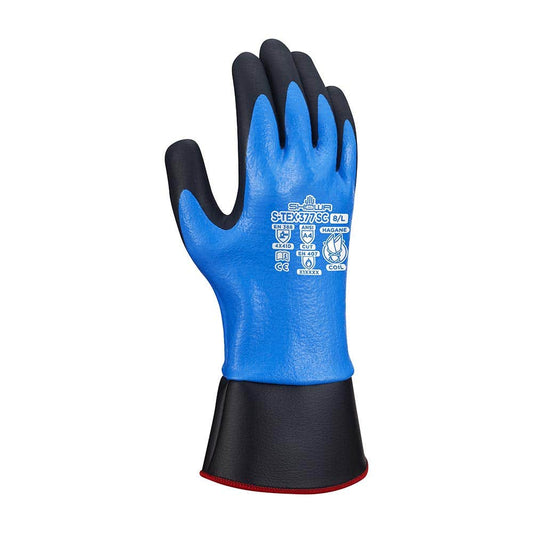 S-TEX 377SC Cut D Gloves Full Nitrile Coated Long Cuff Blue 2XL 40024520 S-TEX377SC/2XL