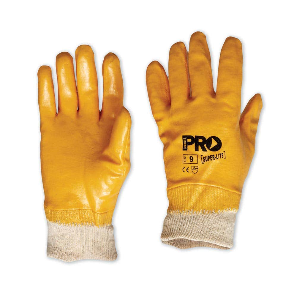 Superlite Fully Nitrile Dipped Gloves With Knitted Wrist Orange_NBRFBY