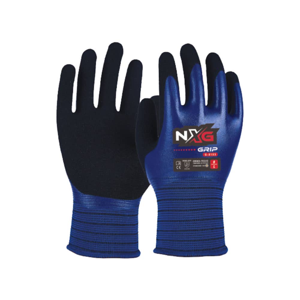 Gloves G-8193 Grip FC Black Nitrile Blue 3XL  12  NXG 547562 g-8193-12 NLA
