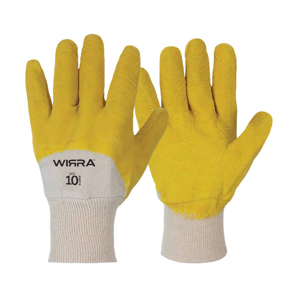 Latex Coated Glass Gripper Gloves Yellow 55040007 GGL0010