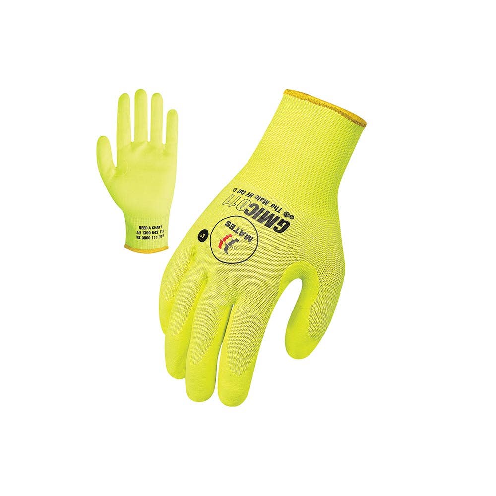 Mates GMIC011 Hi Vis Cut D Resistant Gloves GMIC011