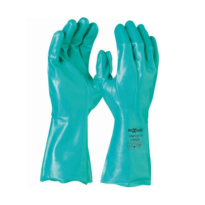 GNF127 Nitrile Chemical Gloves Green 330mm GNF127