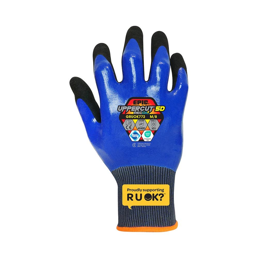 Uppercut&reg; R U OK? GRUOK7 Recoil Cut 5D Resistant Gloves Nitrile GRUOK7