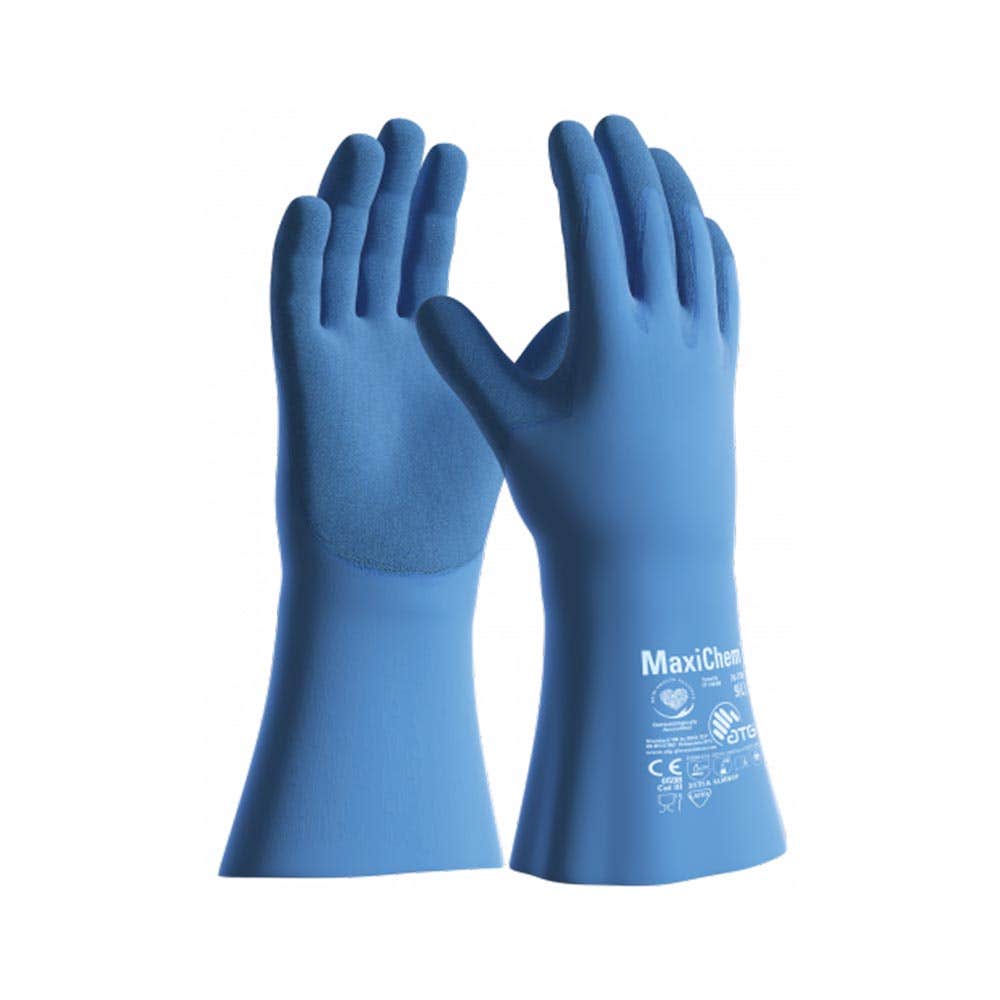 Gloves Chemical Latex MaxiChem With TRItech 76-730 ATG 10 Blue_40025898_76-730-10
