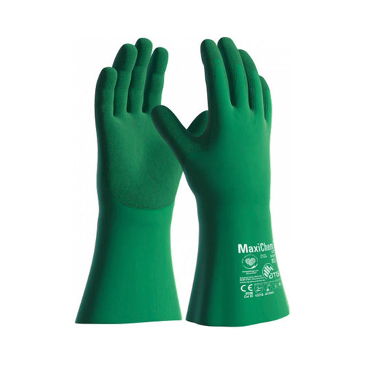 Gloves Chemical Nitrile MaxiChem With TRItech 76-830 ATG 10 Green_40025888_76-830-10
