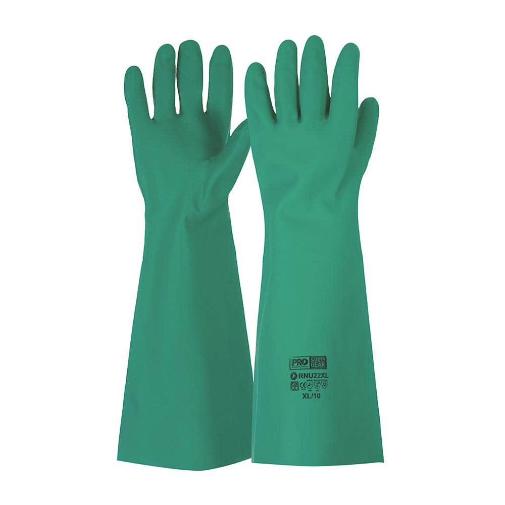 Gauntlet Gloves Chemical Resistant 450mm Green_RNU22