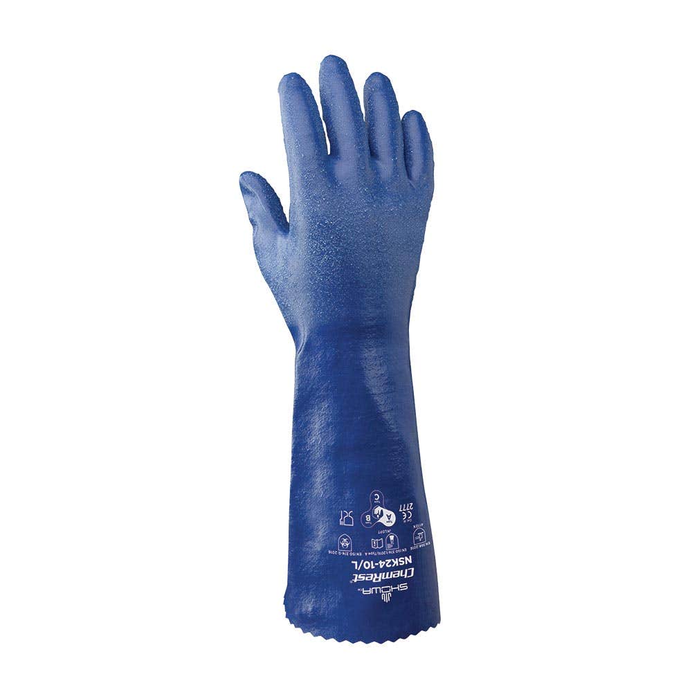 Gloves Nitrile Cotton Lined Cut 1 350mm NSK24 M Blue 40024119 NSK24-08