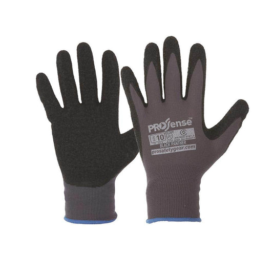 LN Prosense Black Panther General Purpose Gloves Latex Coated PROLN