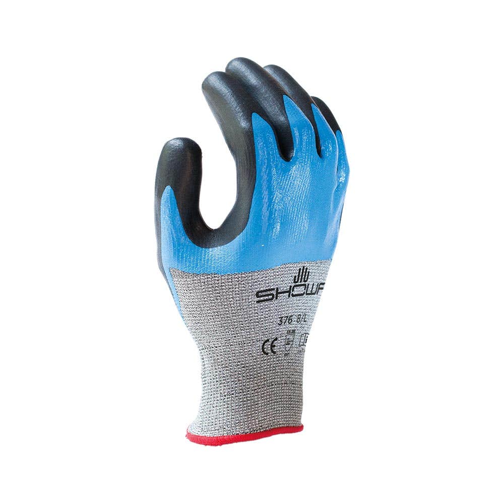 Gloves Nitrile 3/4 Dip Cut 4 Resist Foam Nitrile Palm Large S-Tex 376 Showa 30001945 S-TEX376L-08