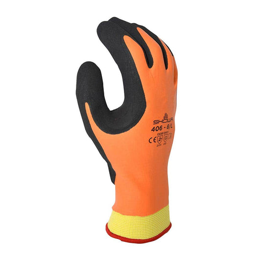 406 Hi-Vis Thermal Gloves Latex Foam Coated SHOWA406