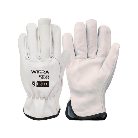 Leather Riggers Gloves White_7115