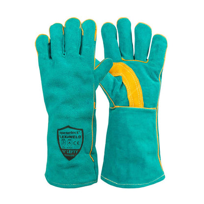 Left Handed Welding Gloves Green/Yellow 406mm_55040254_LGW16E_NLA
