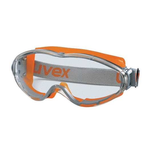 uvex Ultrasonic Safety Goggles Clear Lens Orange/Grey Frame 90080008 9302-345