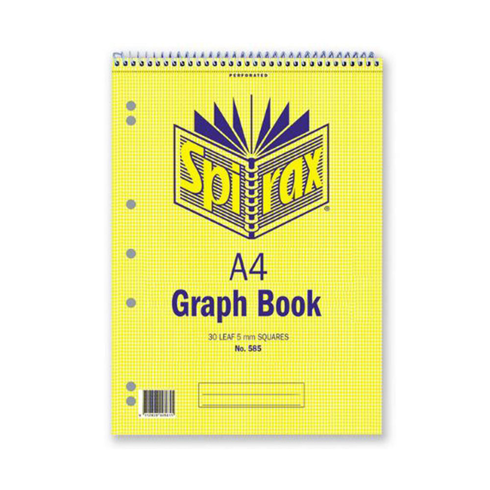 Spirax A4 Graph Book 585 5mm 30 Leaf_40036693_55237