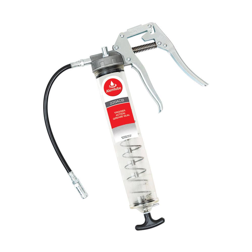 Trigger Action Grease Gun Clear Barrel 400g 263893 220ACB
