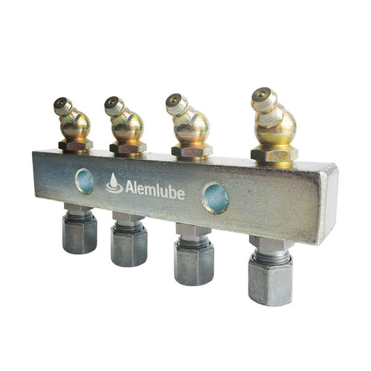 Grease Nipples & Header Block Kit 4 Outlet 6mm Fitting 90480026 6134