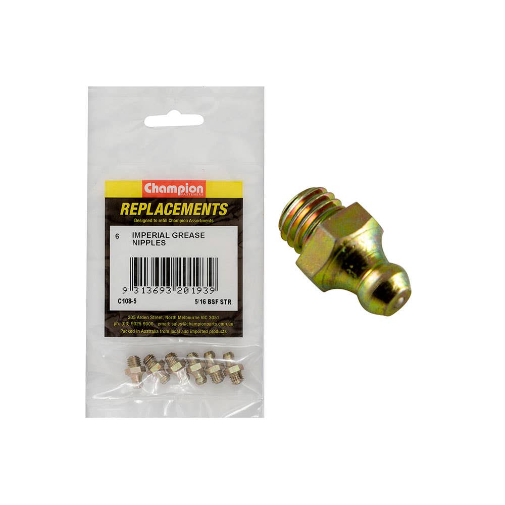 Replacement Imperial Grease Nipple 5/16'' 6 Pk 508569 C108-5