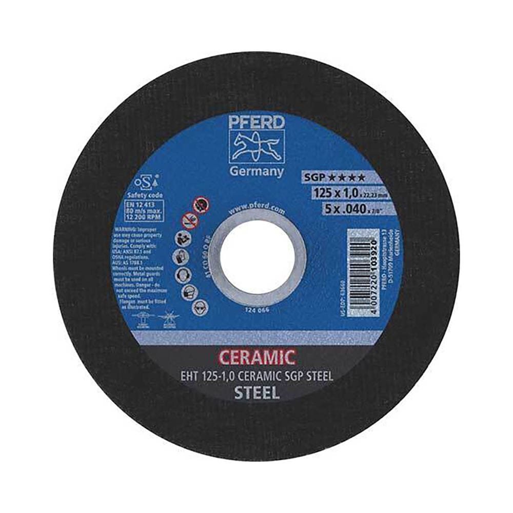 Wheel Cut Off Ceramic EHT 125 X 1.0mm SGP Steel Pferd 404216 61312510