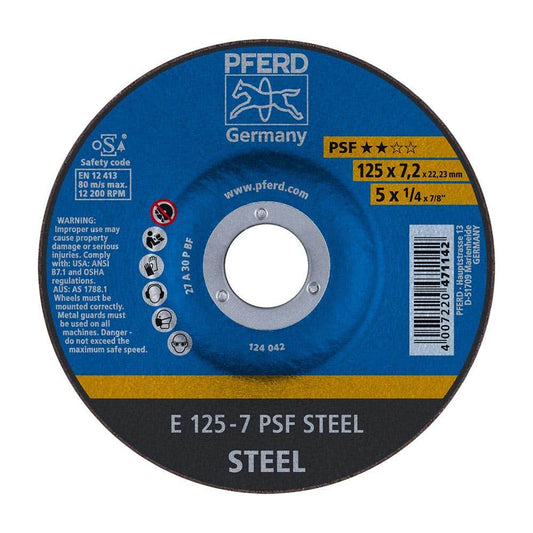 125 x 7 x 22mm Depressed Centre Grinding Disc 92640026 62012634