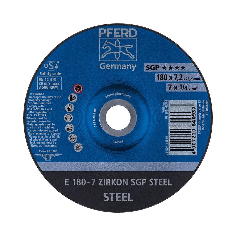 Disc Grinding Zirconia 180 X 7 X 22 E180-7ZA 24 RSGP Pferd 411081 62217737