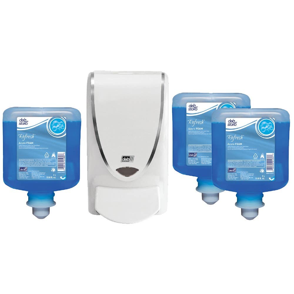 Deb Azure Refresh Hand Cleaner Starter Pack 1L_40008621_AZU1LSTPK