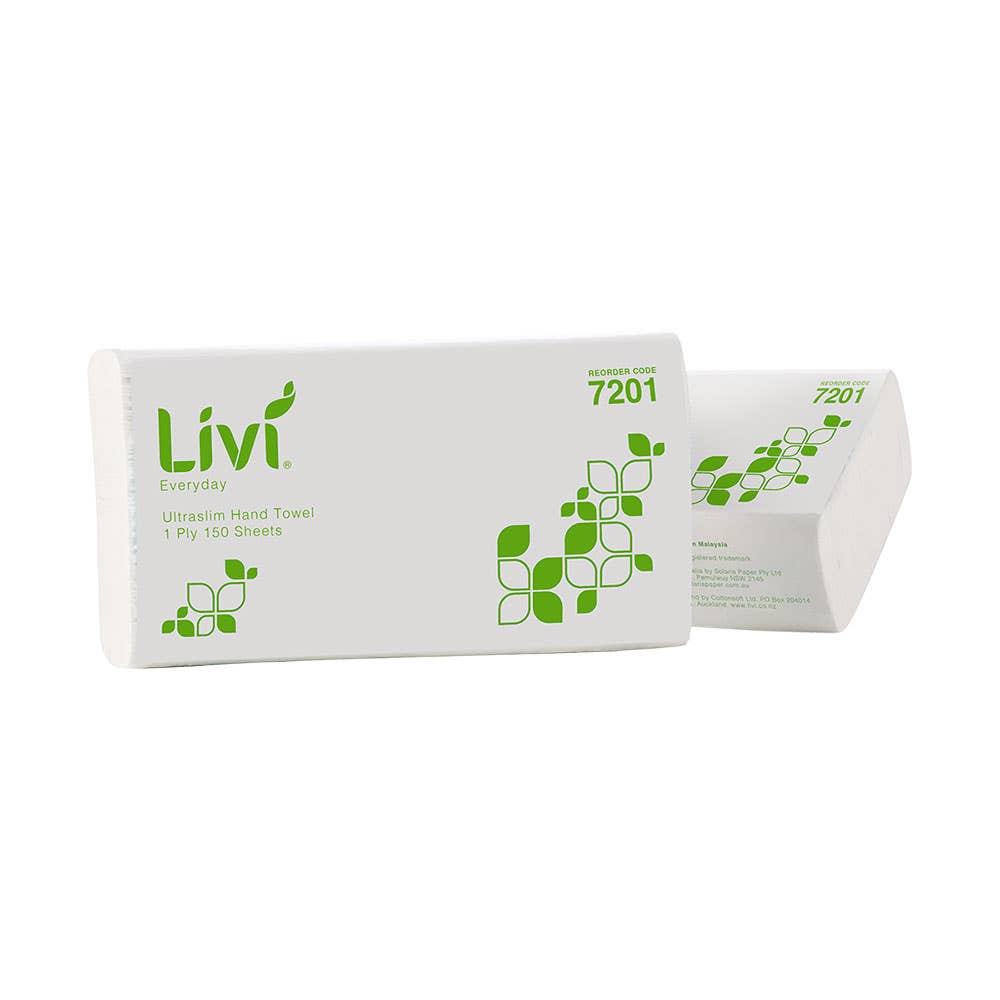 7201 Everyday Ultraslim Hand Towel 1 Ply 150 Sheets 16 Pk 275441 7201