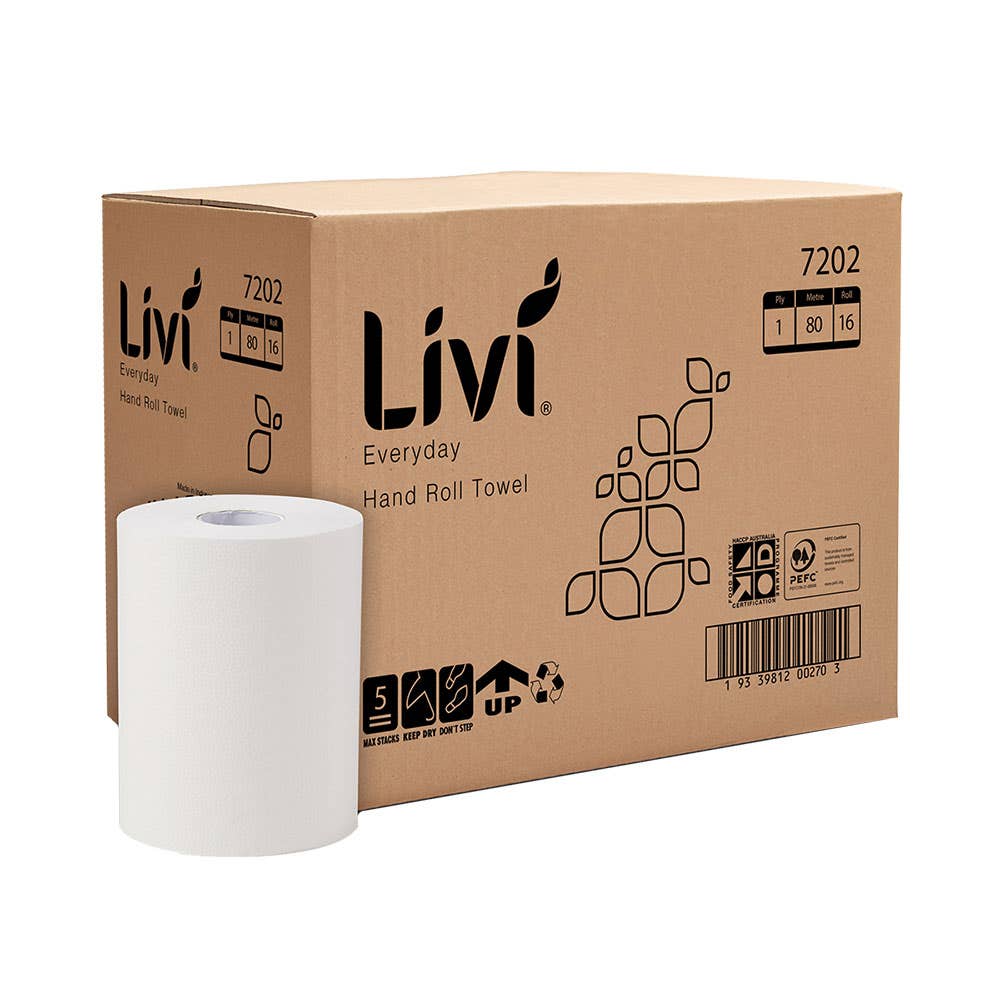 7202 Everyday Hand Towels 1 Ply 80m Roll 16 Pk 40036930 71417