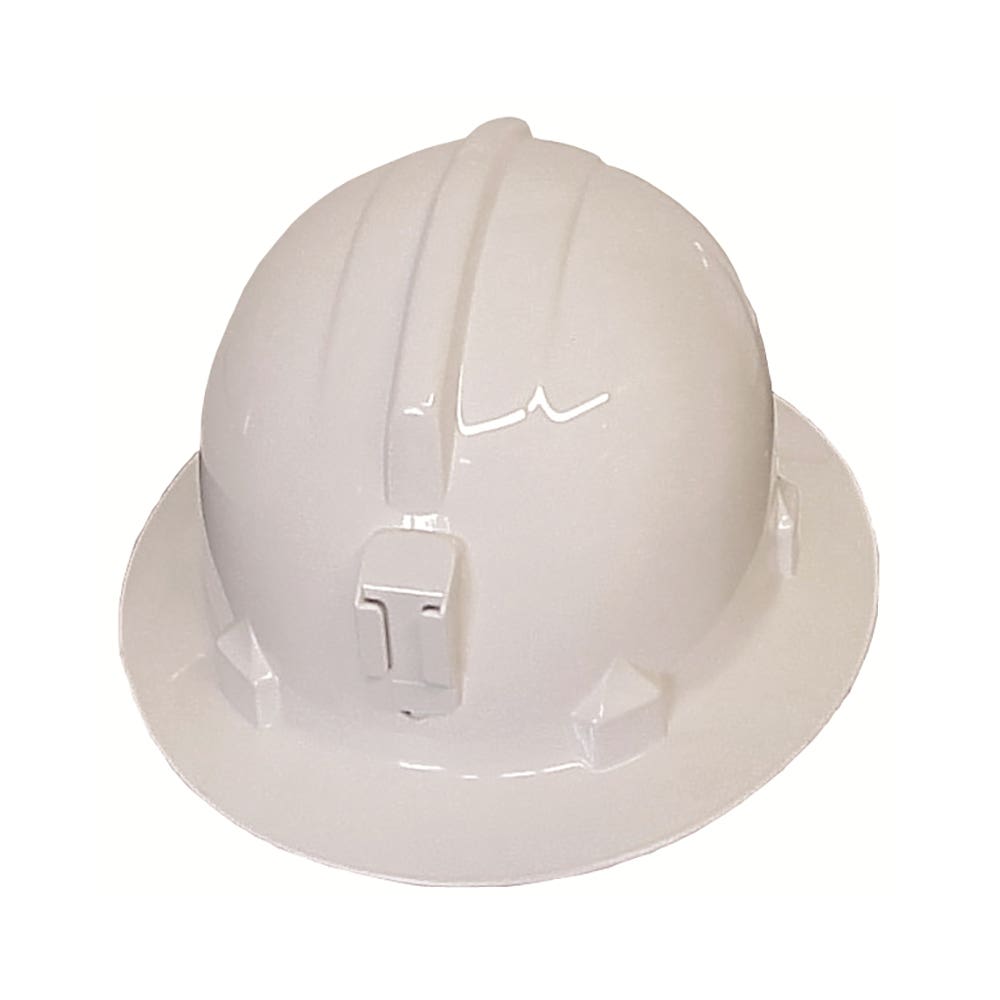 Hard Hat White Non Vented Full Brim With Poly Lamp Bracket HH40L 561202 7012922380