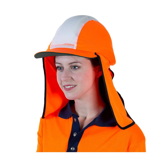 Gobi Micro-Mesh Hard Hat Cover With Neck Flap Hi-Vis Orange Header Card 90070254 GBMOR-HC