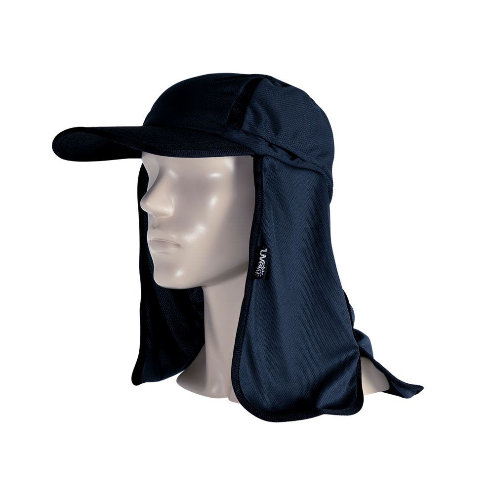 Kala Micromesh Sun Hat With Neck Flap Navy 60010791 KLMNV-LS
