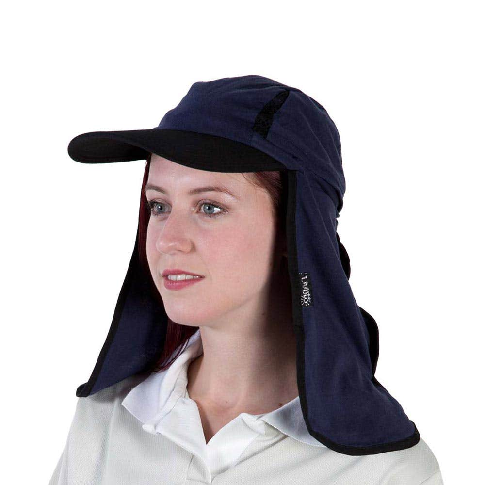 Kala Cotton Sun Hat With Neck Flap Navy 60010795 KLCNV-LS