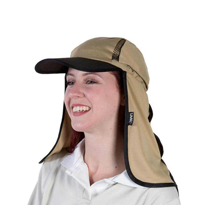 Kala Micromesh Sun Hat With Neck Flap Camel 60010793 KLMCM-LS